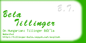 bela tillinger business card